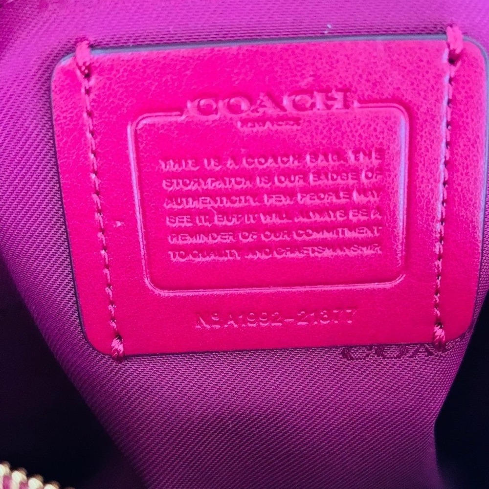 Coach Crossbody Dufflette Rare Fuchsia Pink Pebbled Leather Bag 21377 - Picture 11 of 13